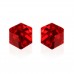 E066 Swarovski Crystal 6mm Cube Earrings Surgical Steel Post 1020057Ruby Red- No Packaging